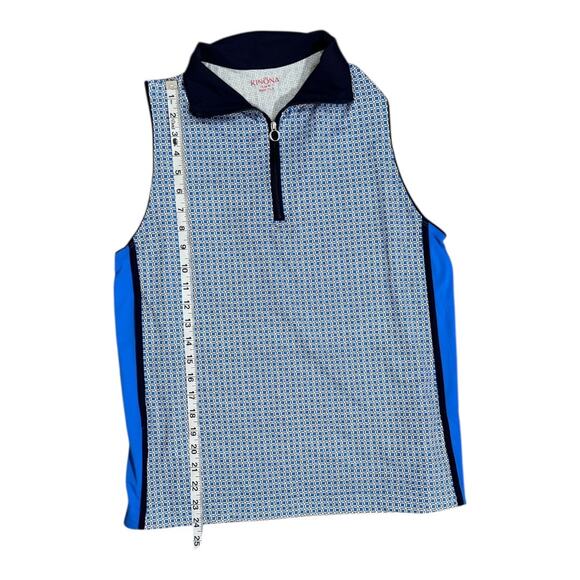 Kinona Blue and White Patterned Women's Golf Tank - Size M - Picture 7 of 7